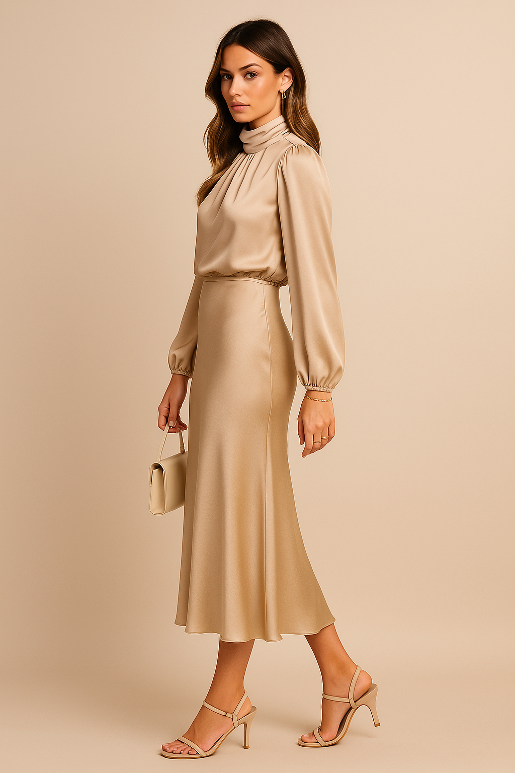 Women’s Elegant High Waist Midi Dress Versatile Style for Formal and Casual Events 2