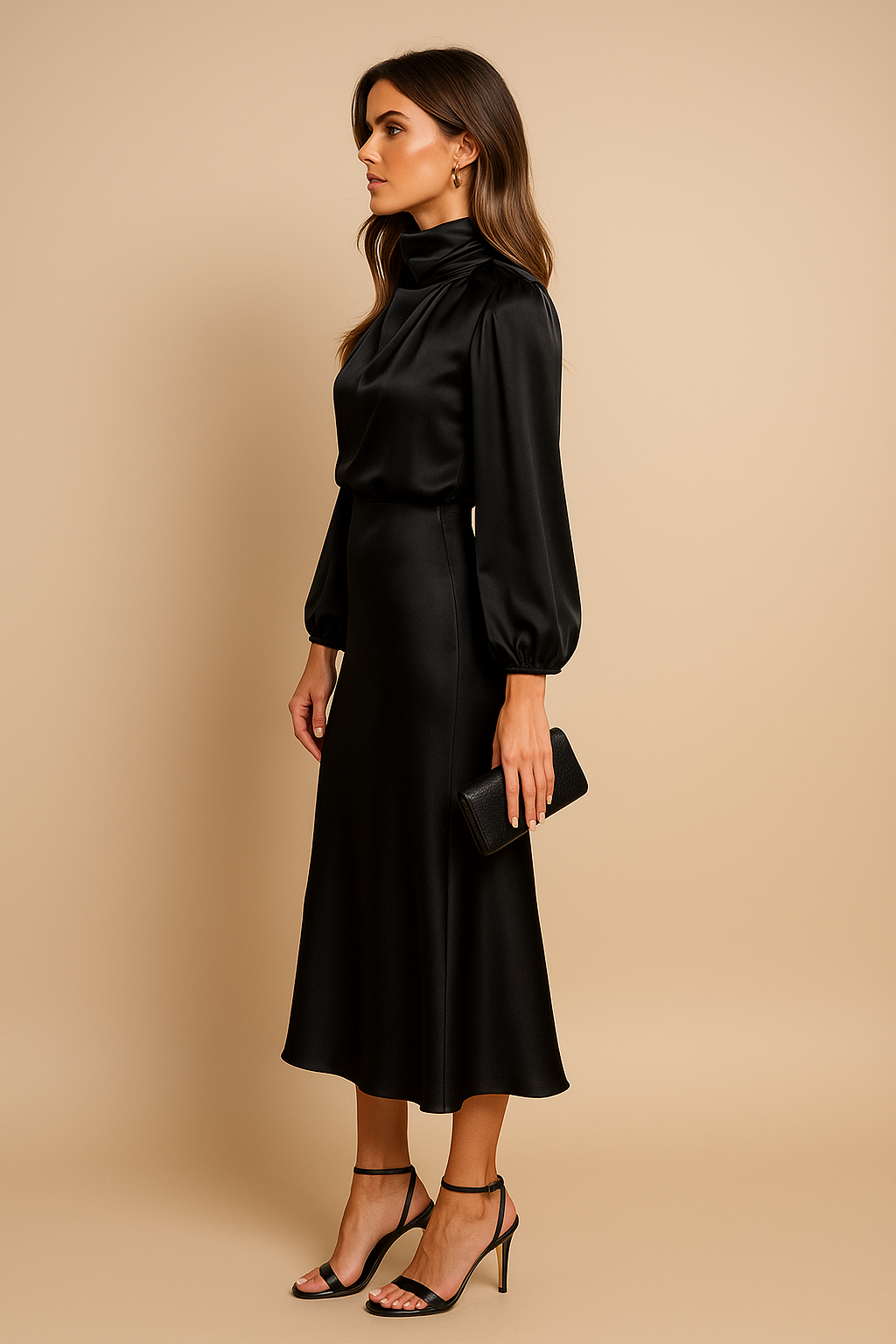 Women’s Elegant High Waist Midi Dress Versatile Style for Formal and Casual Events 4