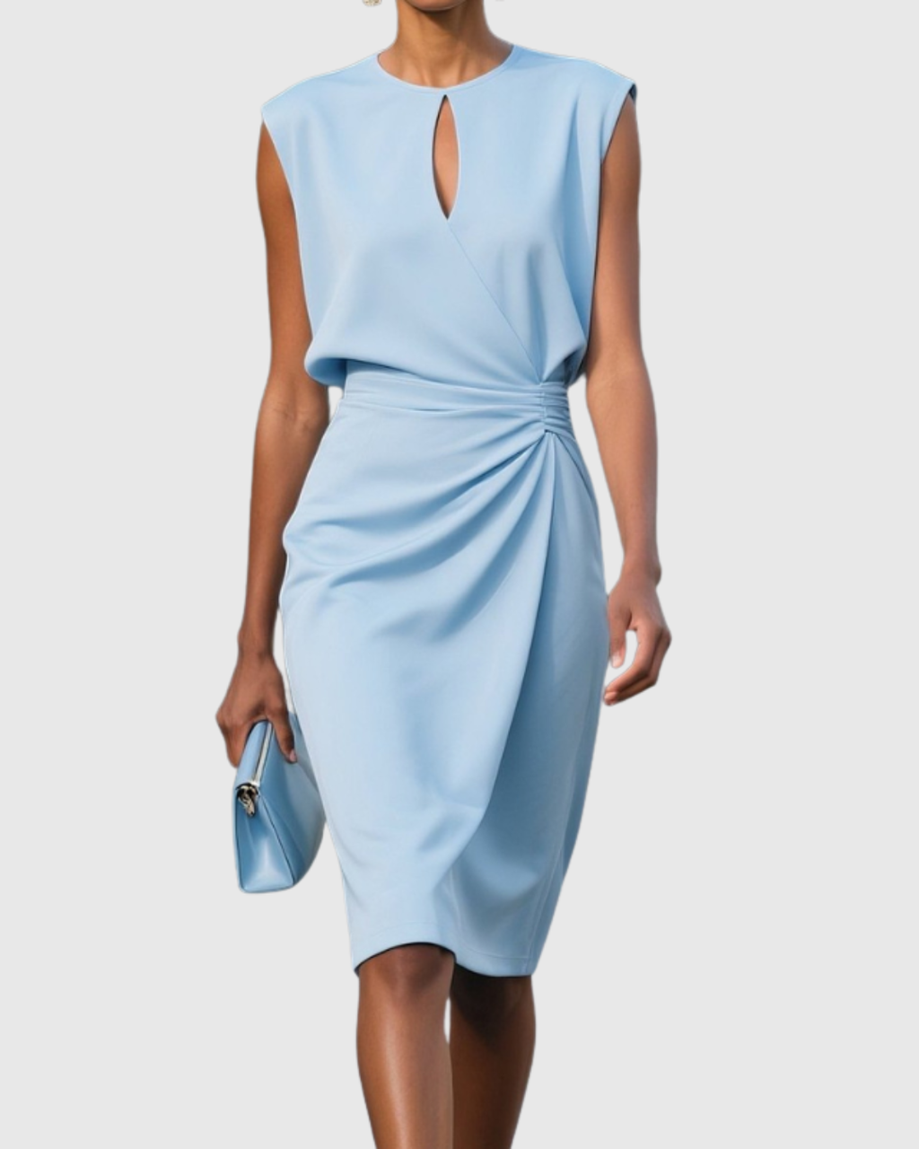 Women’s Elegant Knee-Length Dress Sleeveless Versatile Style 0
