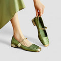 Women’s Elegant Mary Jane Shoes Vintage Style with Low Block Heel 0