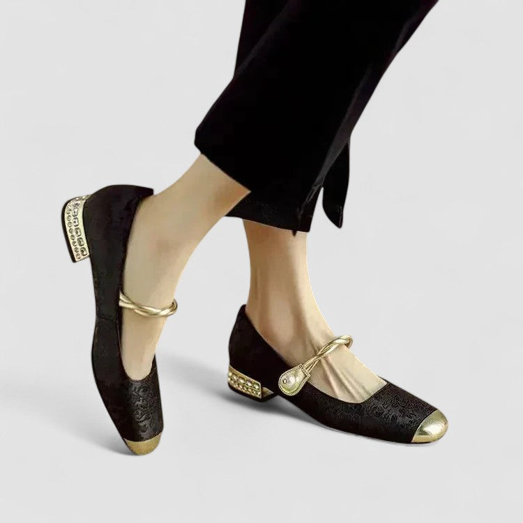 Women’s Elegant Mary Jane Shoes Vintage Style with Low Block Heel 5