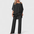 Women’s Elegant Matching Top and Pants Set Versatile Style 0
