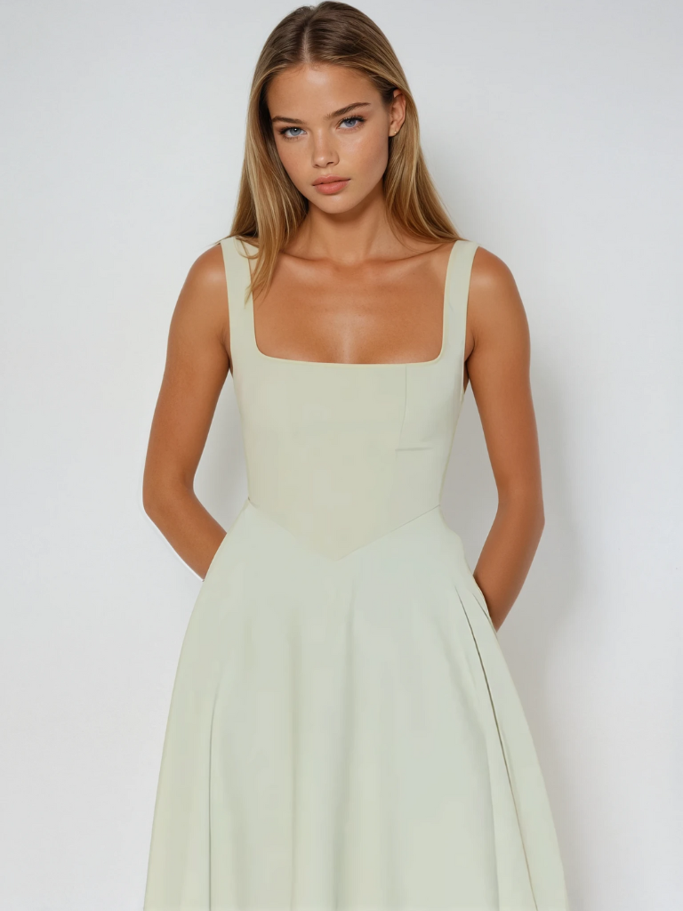 Women’s Elegant Midi Dress Flattering Silhouette for Formal and Cocktail Occasions 1