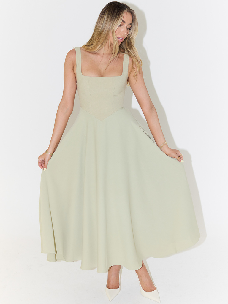 Women’s Elegant Midi Dress Flattering Silhouette for Formal and Cocktail Occasions 2