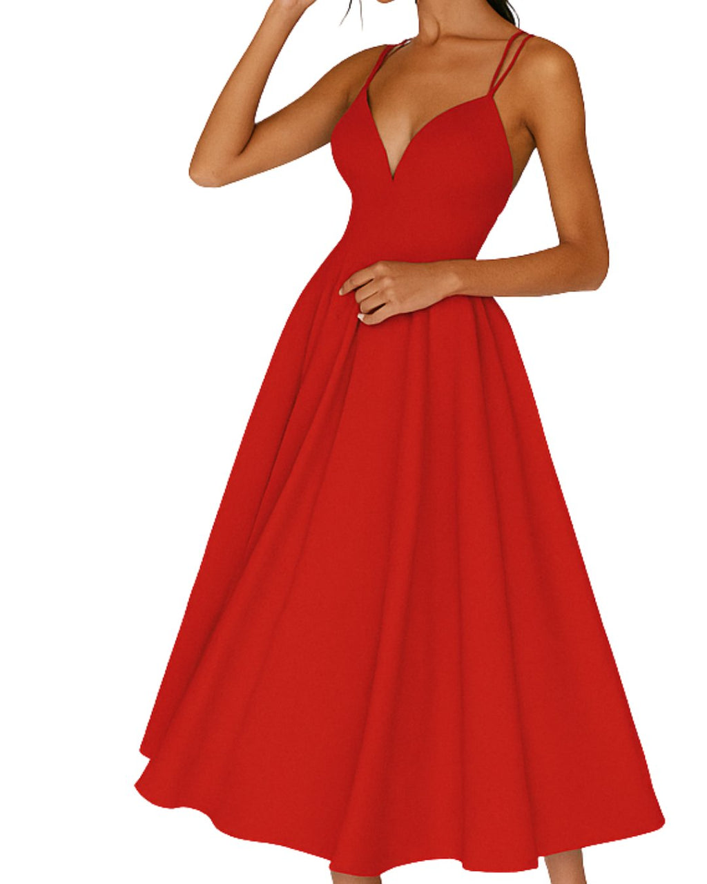 Women’s Elegant Midi Dress Sweetheart Neckline for Special Occasions 0