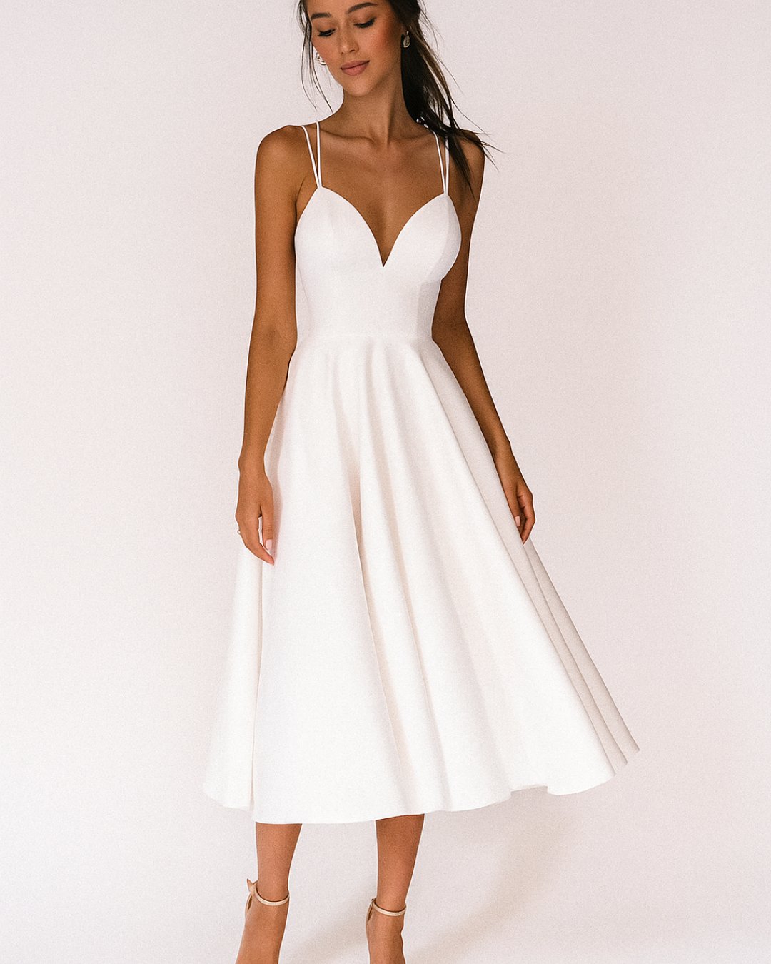 Women’s Elegant Midi Dress Sweetheart Neckline for Special Occasions 1