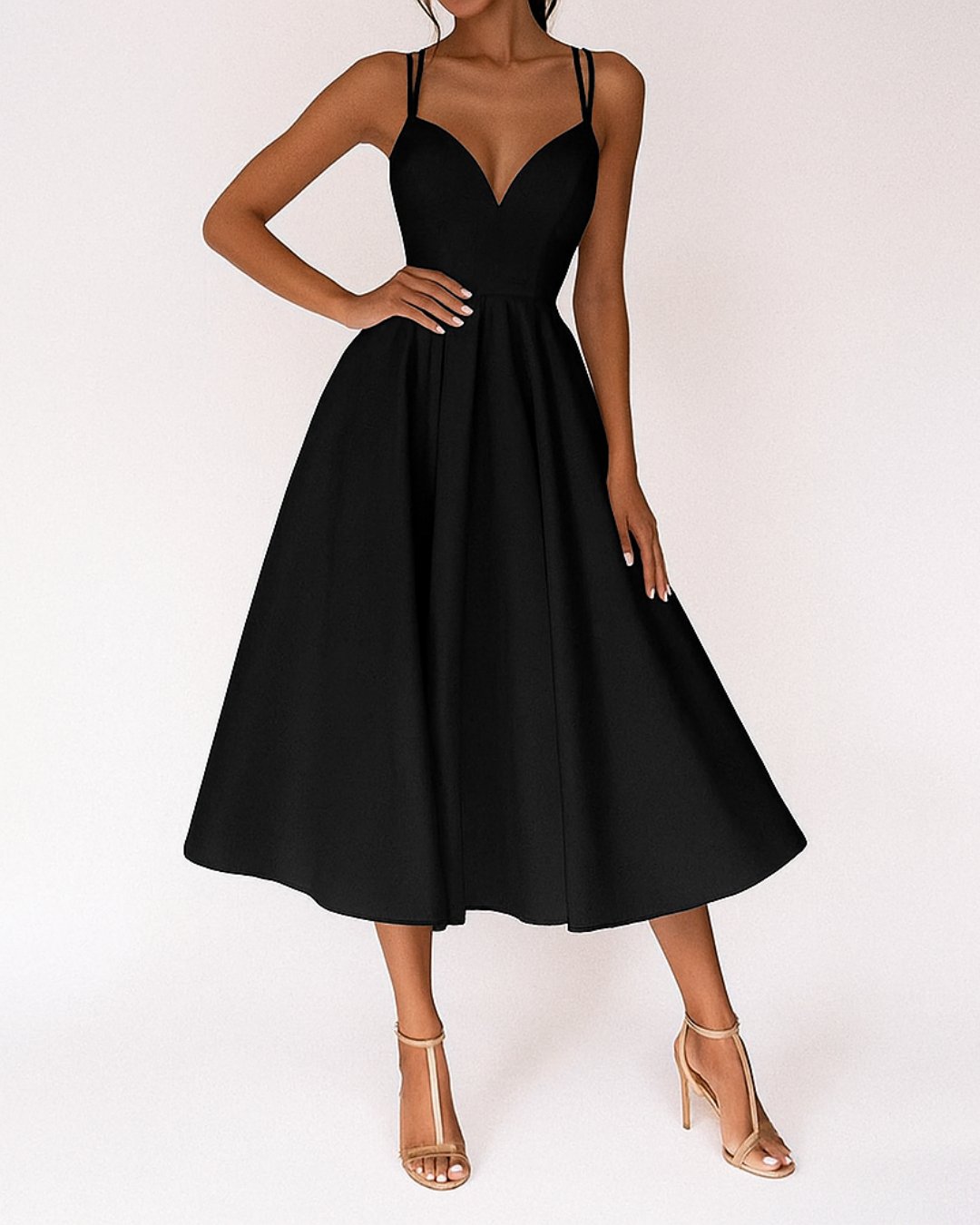 Women’s Elegant Midi Dress Sweetheart Neckline for Special Occasions 3