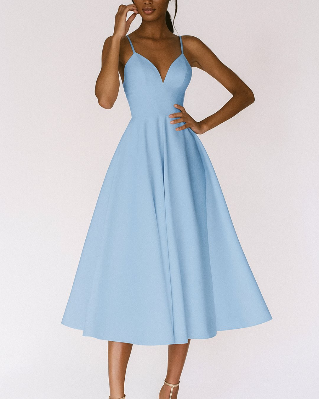 Women’s Elegant Midi Dress Sweetheart Neckline for Special Occasions 4