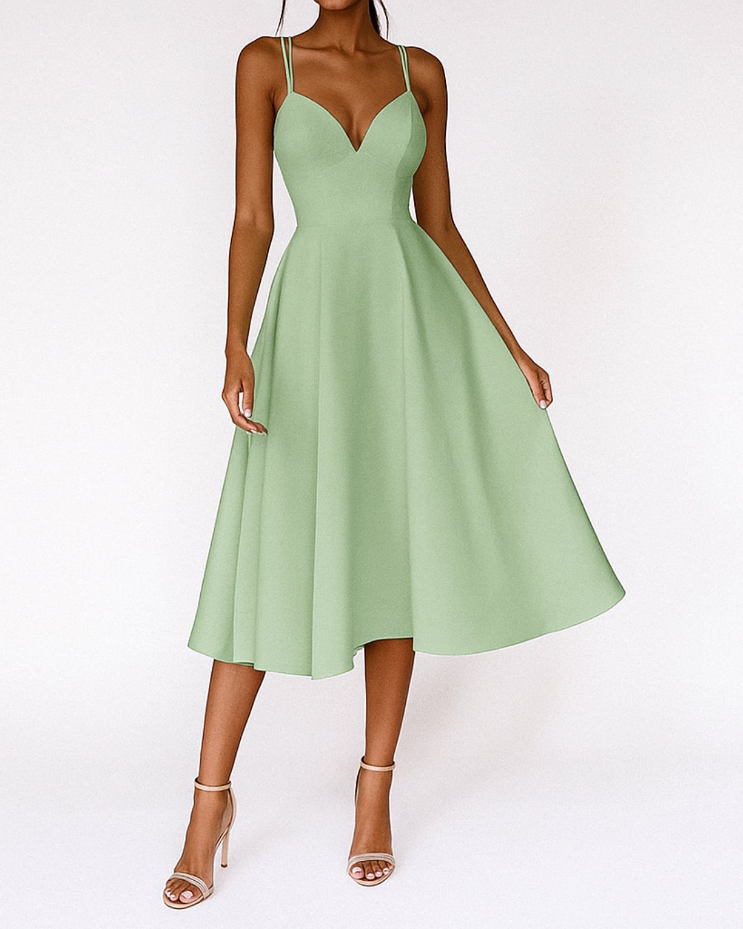 Women’s Elegant Midi Dress Sweetheart Neckline for Special Occasions 5