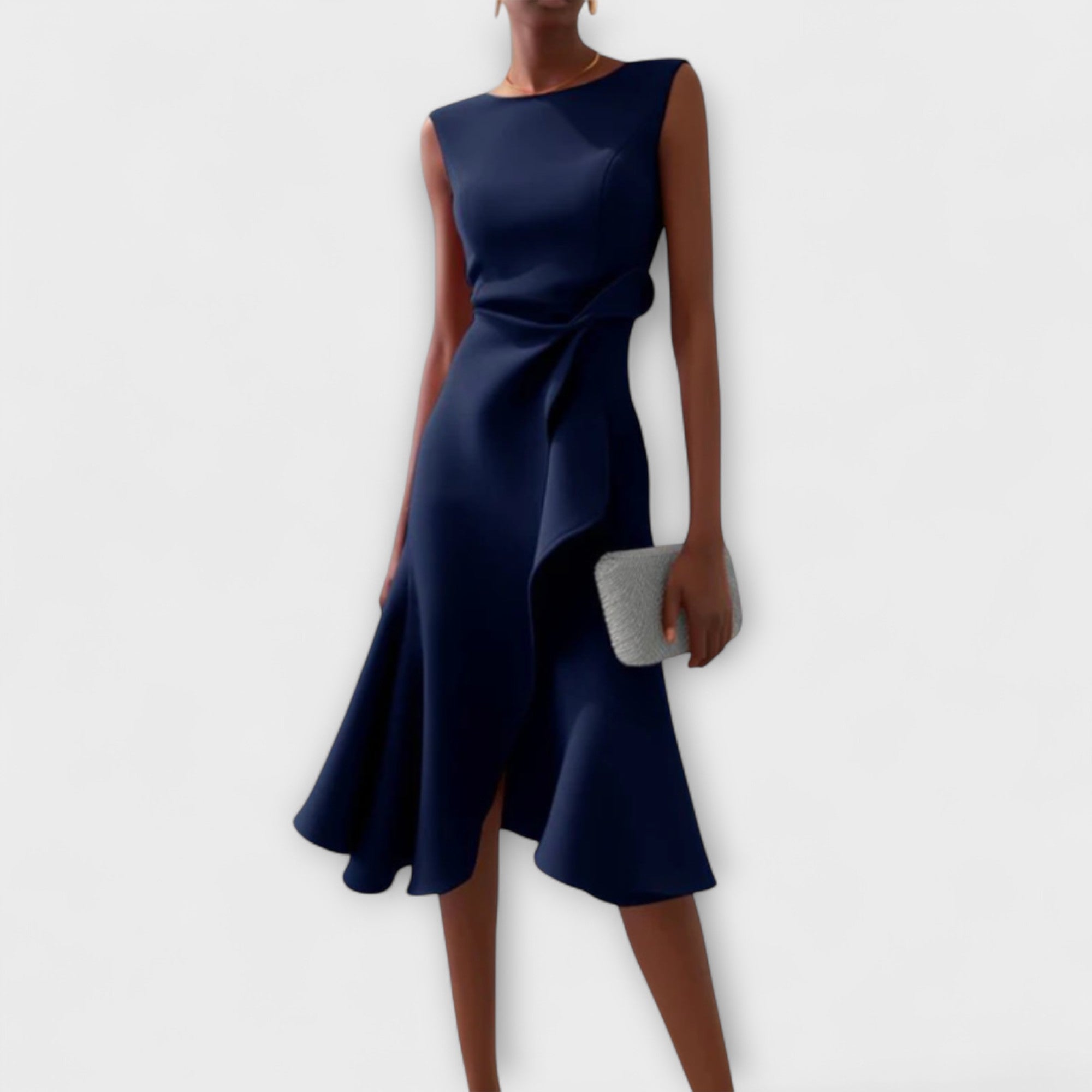 Women’s Elegant Pleated Midi Dress Flowing Design for Formal Occasions 2