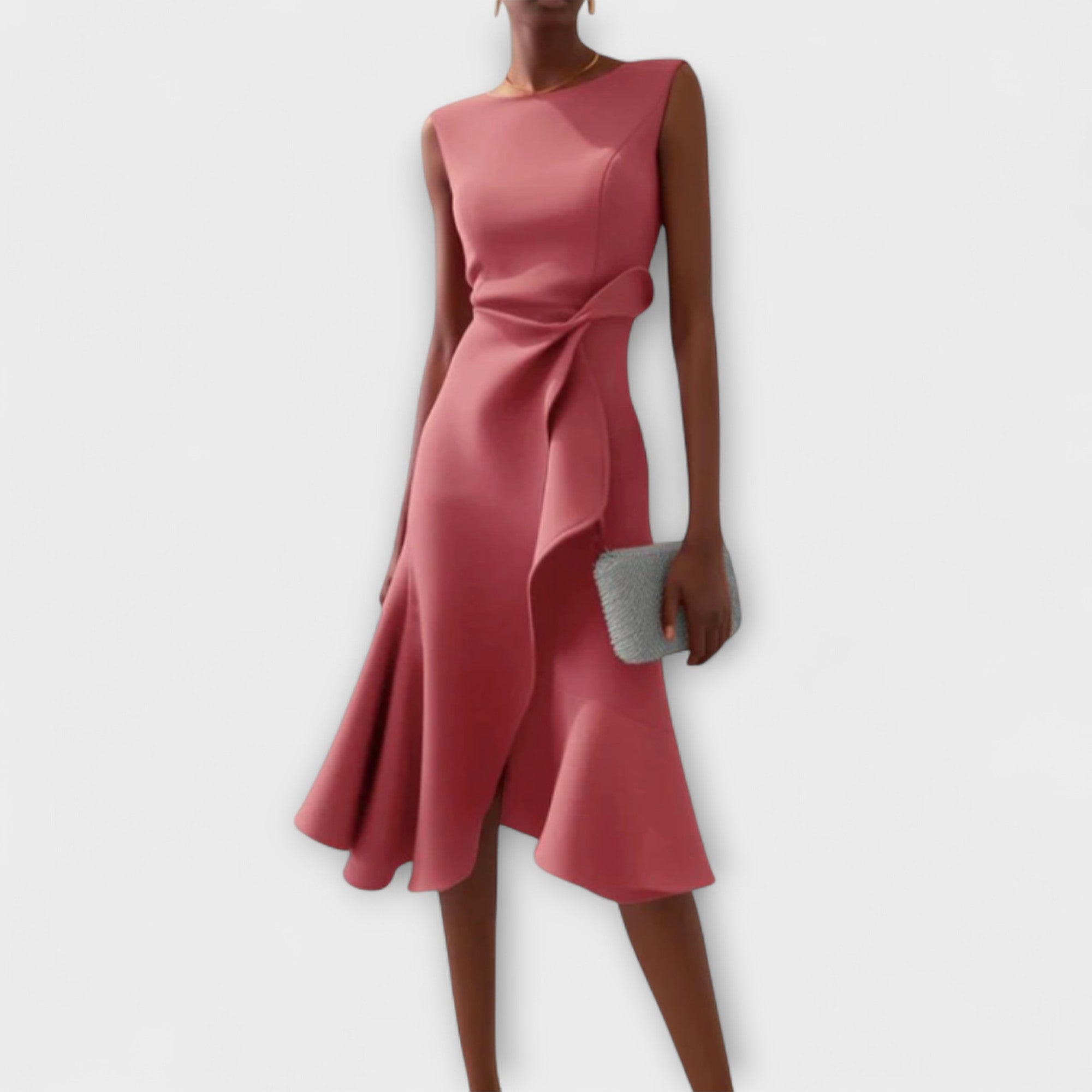 Women’s Elegant Pleated Midi Dress Flowing Design for Formal Occasions 3