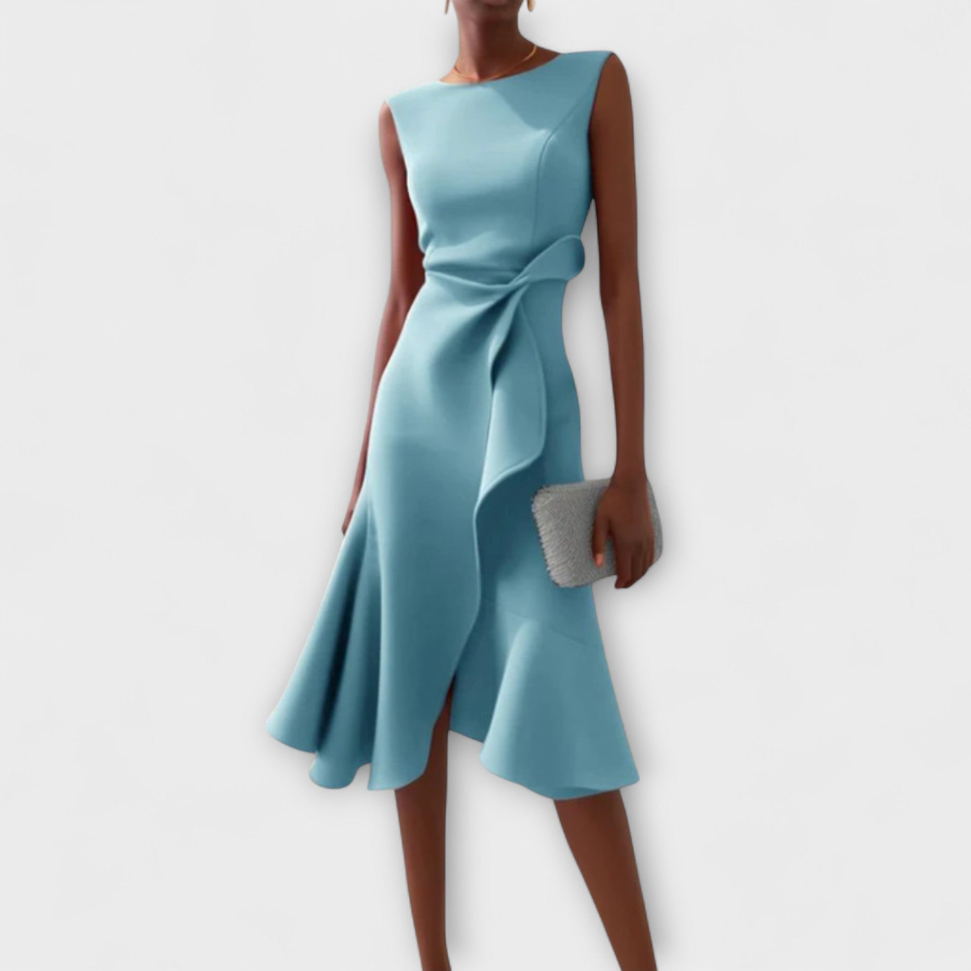 Women’s Elegant Pleated Midi Dress Flowing Design for Formal Occasions 4