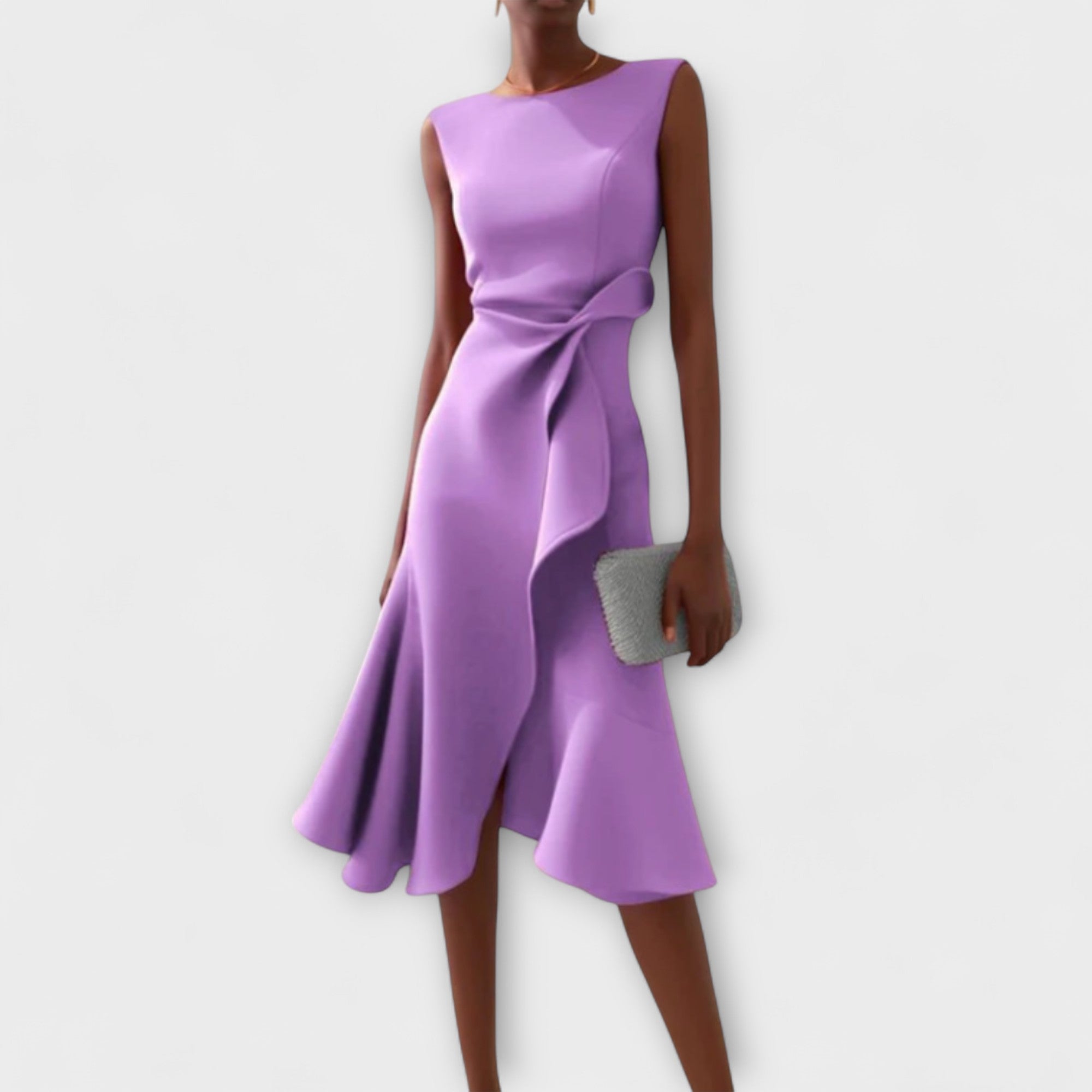 Women’s Elegant Pleated Midi Dress Flowing Design for Formal Occasions 5