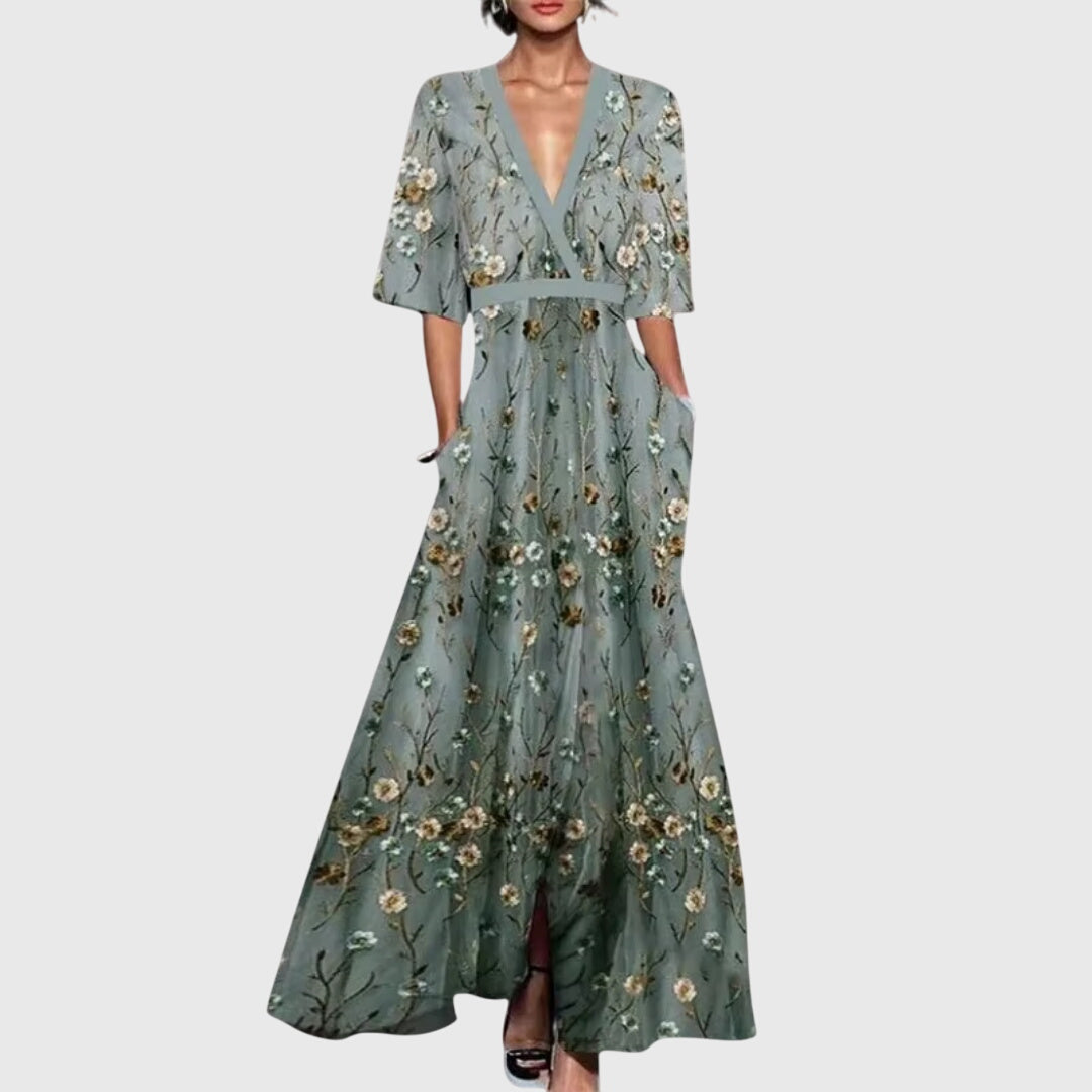 Women’s Elegant Spring Dress Airy Floral Design 2