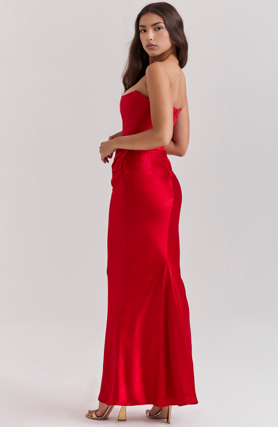 Women’s Elegant Strapless Maxi Dress with Corset Design 6
