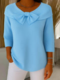 Women’s Elegant Sweater Soft Touch with Bow Detail 0