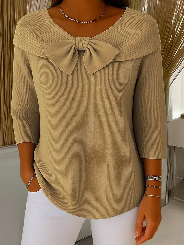 Women’s Elegant Sweater Soft Touch with Bow Detail 2