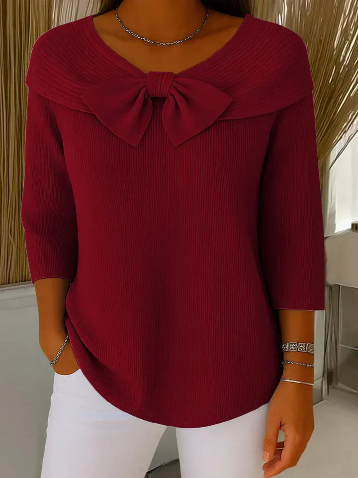 Women’s Elegant Sweater Soft Touch with Bow Detail 3