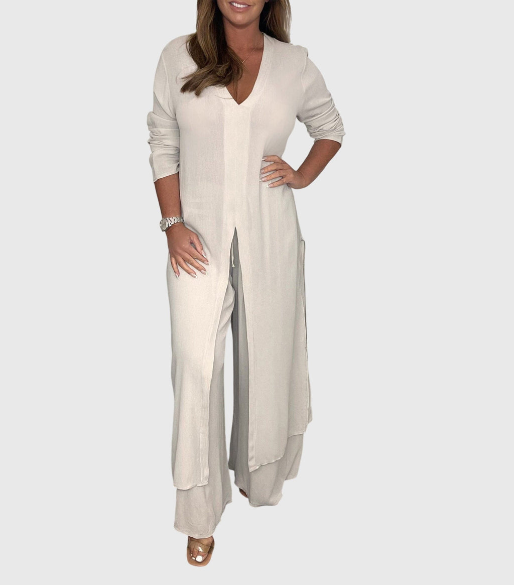 Women’s Elegant Two-Piece Set Flattering Design for Versatile Occasions 0