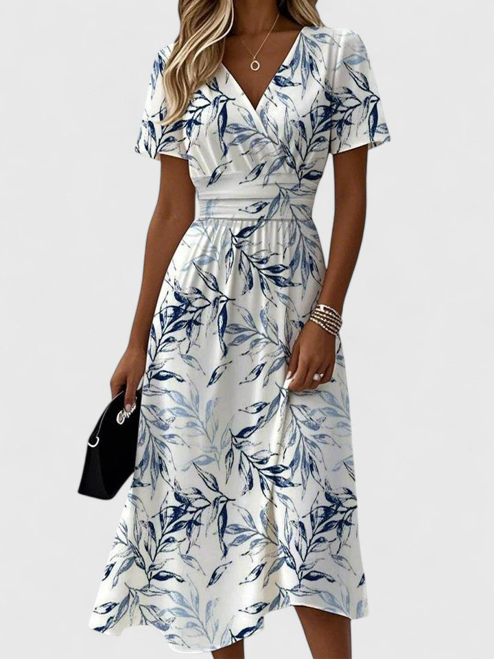 Women’s Elegant V-Neck Dress Timeless Summer Style 0