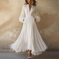 Women’s Elegant V-Neck Maxi Dress Minimalist Style for Any Occasion 0