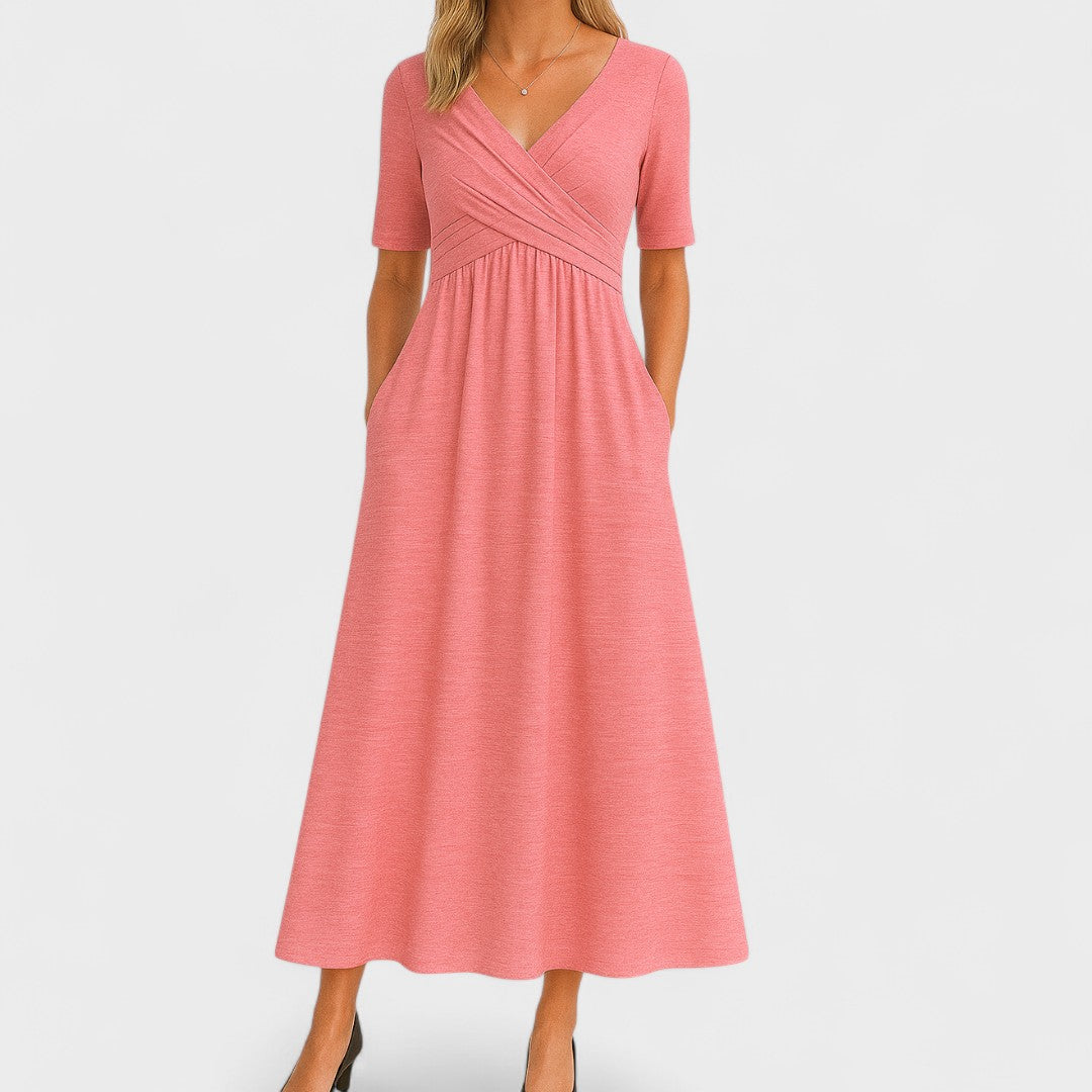 Women’s Elegant V-Neck Midi Dress for Cocktail and Formal Events 6