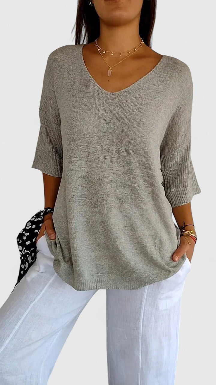 Women’s Elegant V-Neck Top Comfortable Versatile Style 6