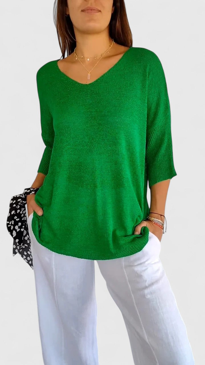 Women’s Elegant V-Neck Top Comfortable Versatile Style 7