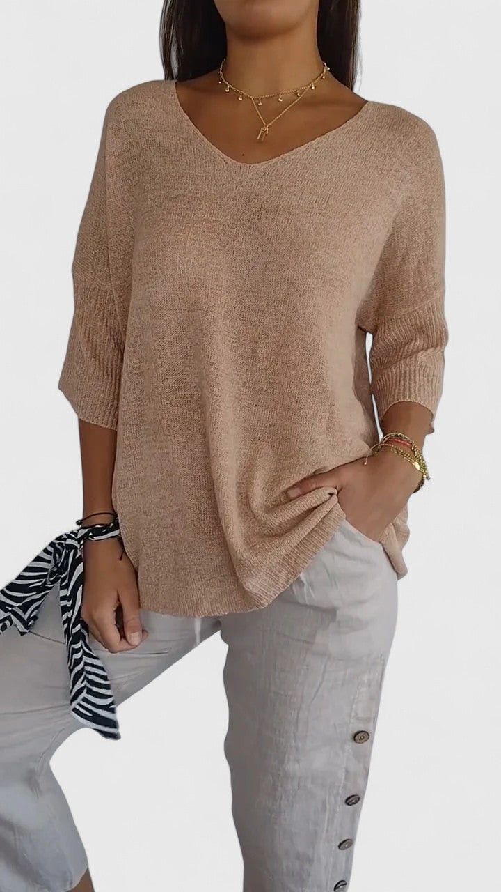 Women’s Elegant V-Neck Top Comfortable Versatile Style 8