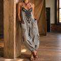 Women’s Embroidered Jumpsuit Relaxed Fit with Adjustable Straps 0