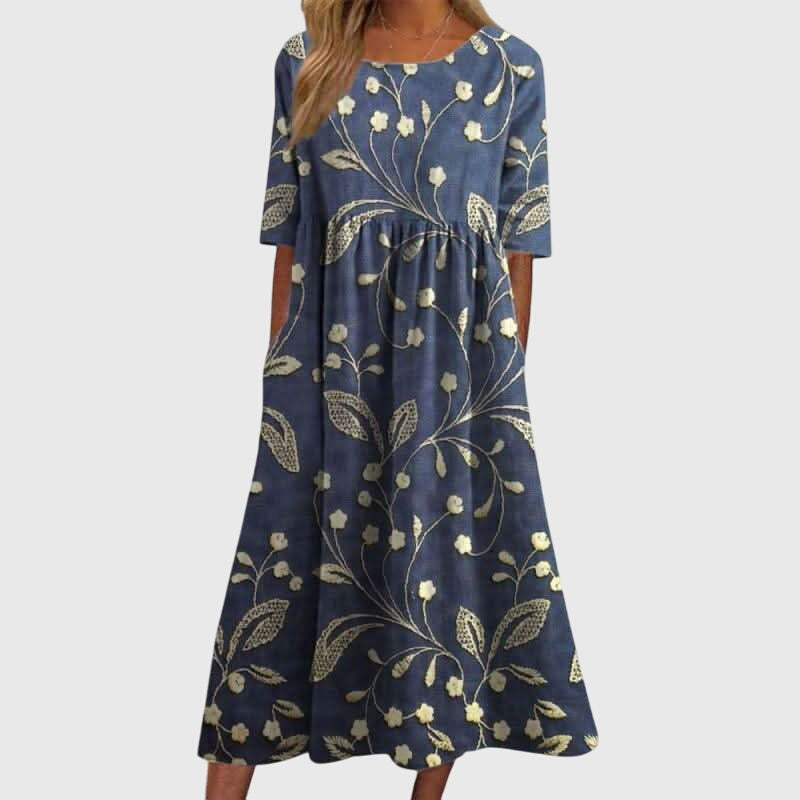 Women’s Embroidered Maxi Dress Elegant and Flattering Design 0