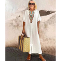 Women’s Embroidered Maxi Dress Lightweight Summer Style 0