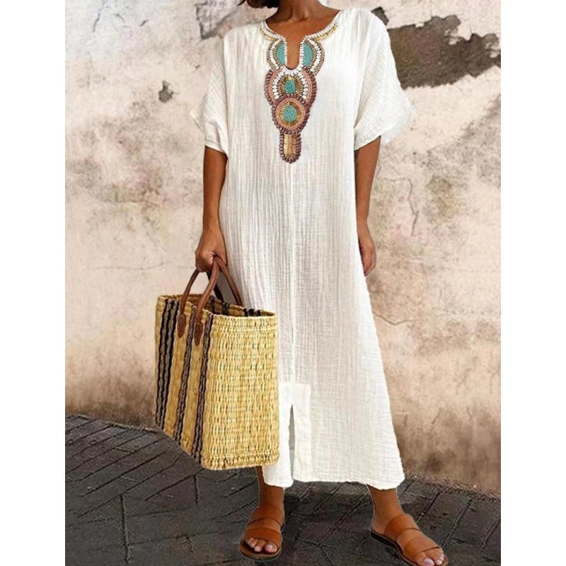 Women’s Embroidered Maxi Dress Lightweight Summer Style 5
