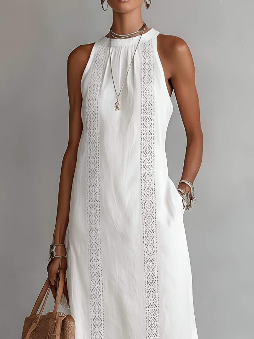 Women’s Embroidered Midi Dress Elegant Sleeveless Design 3