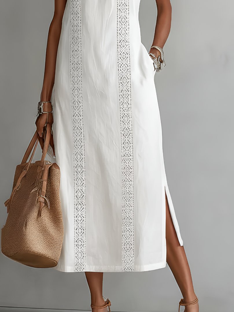 Women’s Embroidered Midi Dress Elegant Sleeveless Design 4