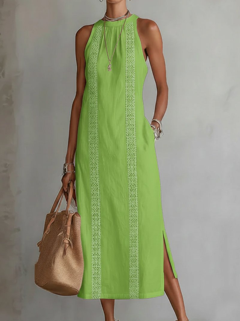 Women’s Embroidered Midi Dress Elegant Sleeveless Design 5