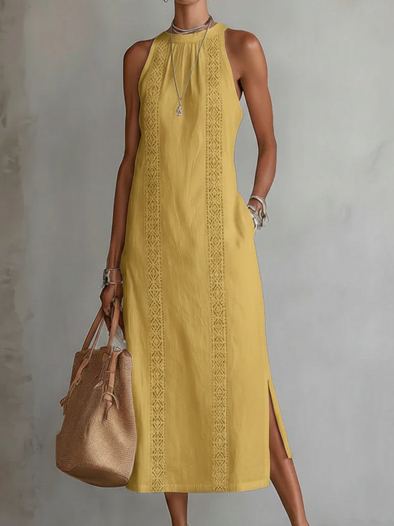 Women’s Embroidered Midi Dress Elegant Sleeveless Design 6