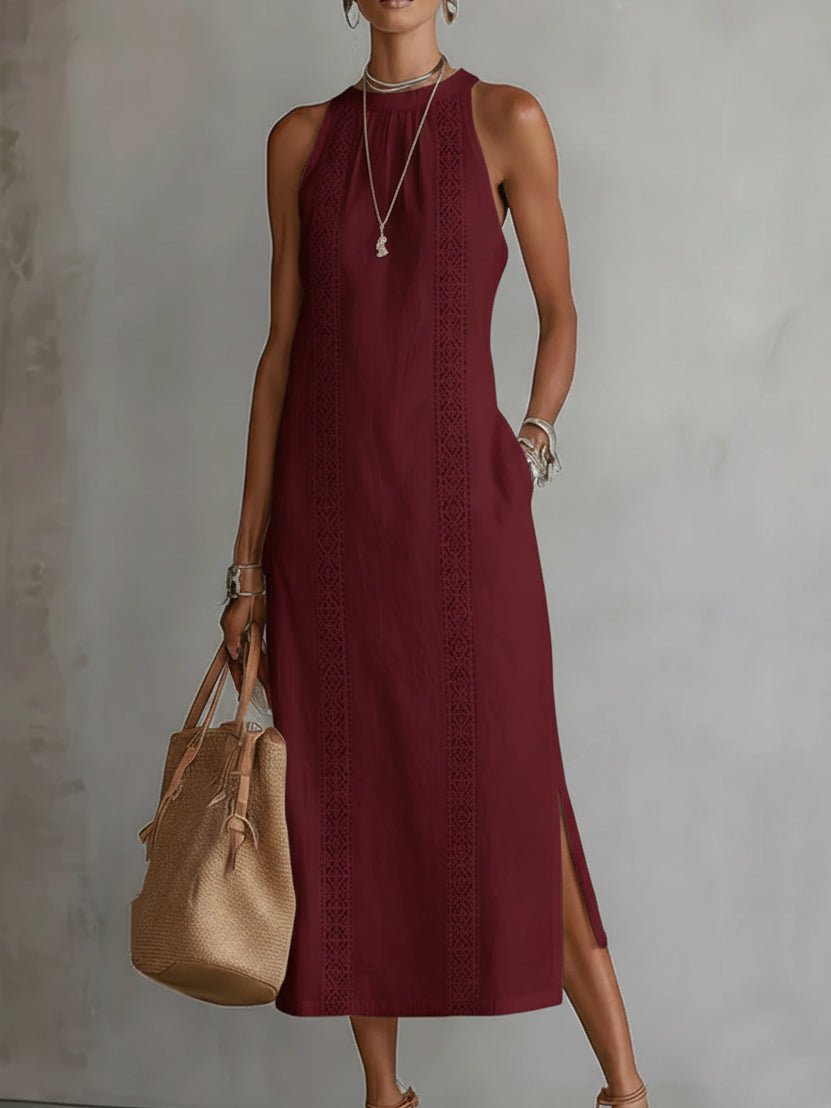 Women’s Embroidered Midi Dress Elegant Sleeveless Design 7