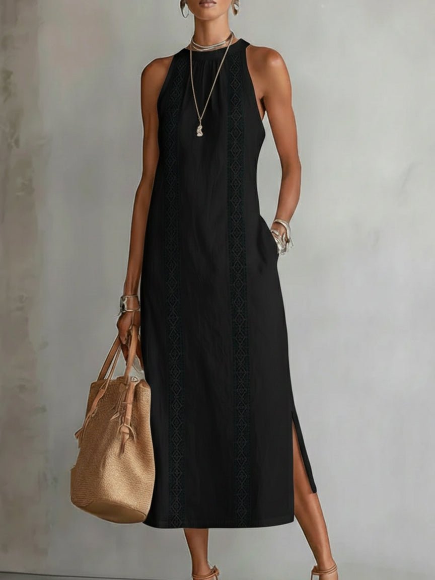 Women’s Embroidered Midi Dress Elegant Sleeveless Design 9