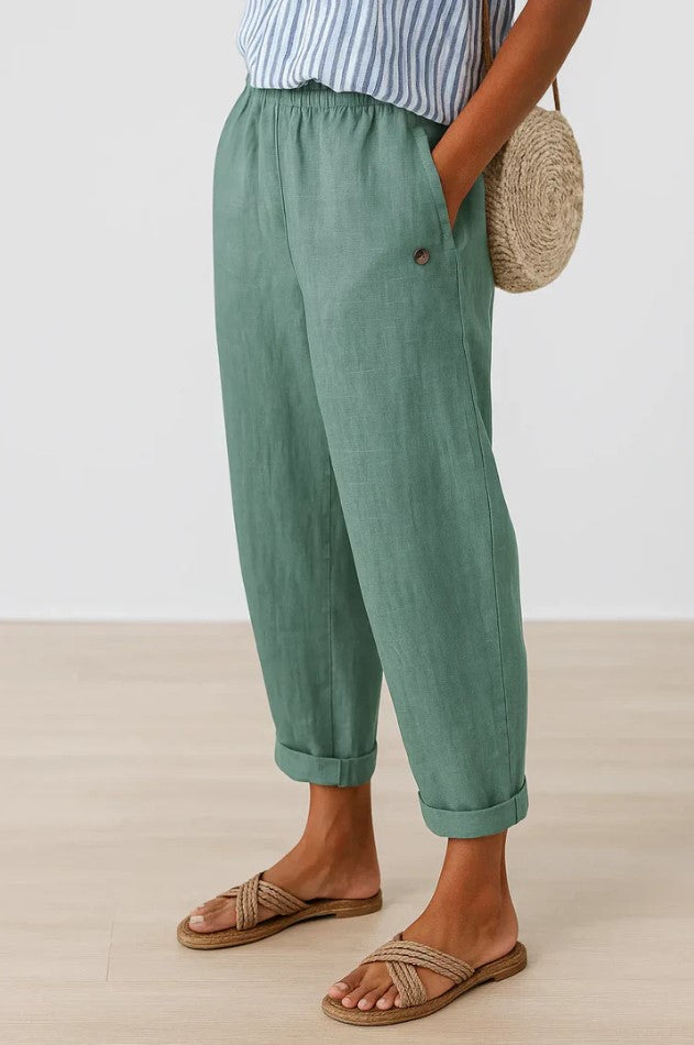 Women’s Everyday Trousers Relaxed Straight-Leg Cotton Blend 5