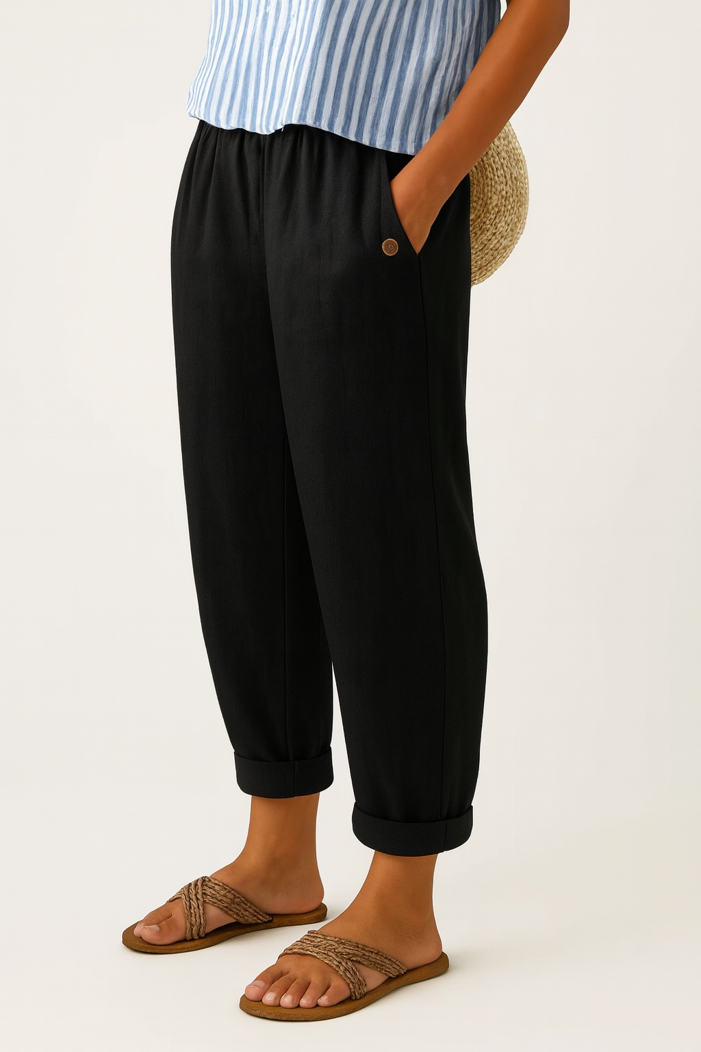 Women’s Everyday Trousers Relaxed Straight-Leg Cotton Blend 6
