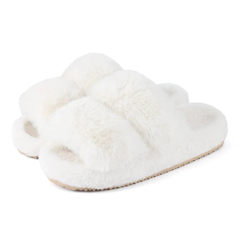Women’s Faux Fur Slide Slippers Cozy Indoor Comfort 0