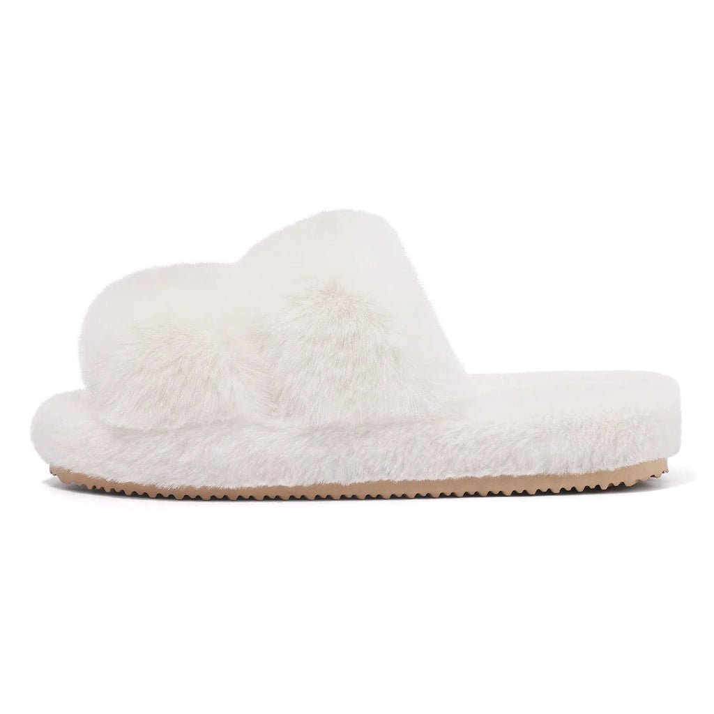 Women’s Faux Fur Slide Slippers Cozy Indoor Comfort 8