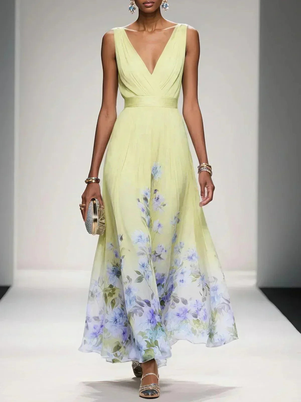 Women’s Floral A-Line Dress Elegant Wedding Guest Style 2