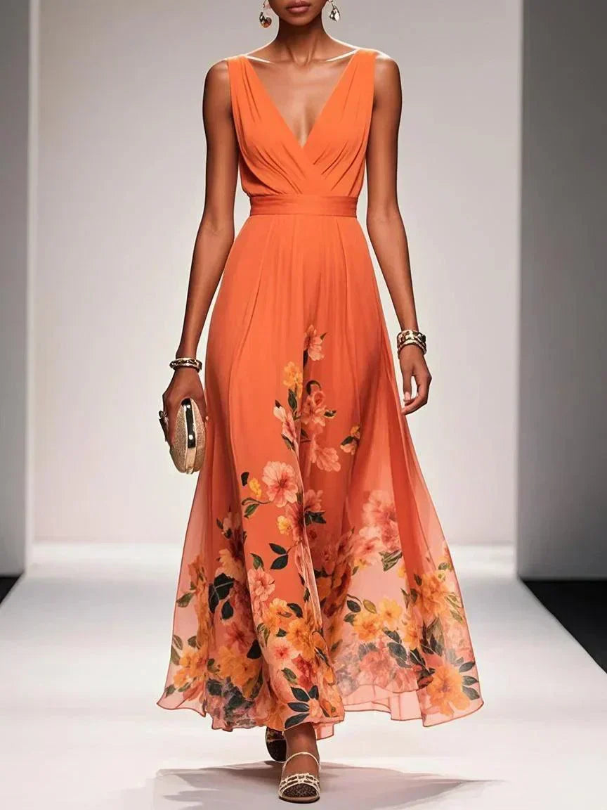 Women’s Floral A-Line Dress Elegant Wedding Guest Style 6