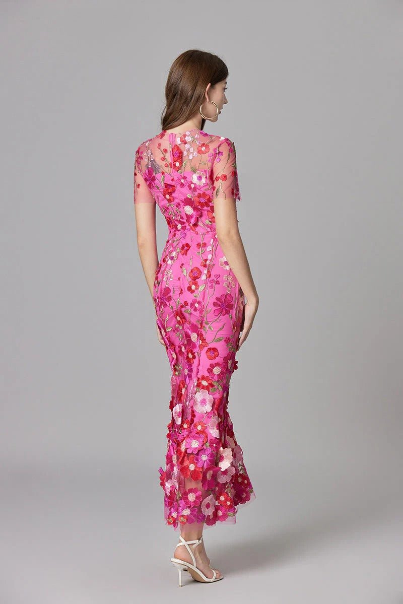 Women’s Floral Applique Maxi Dress Elegant Sleeveless Design 6
