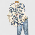 Women’s Floral Blouse Lightweight Summer Style with Ruffled Sleeves 0