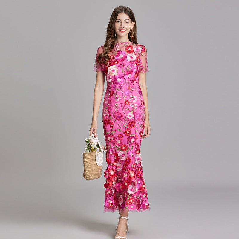 Women’s Floral Bodycon Midi Dress Elegant Summer Style 0