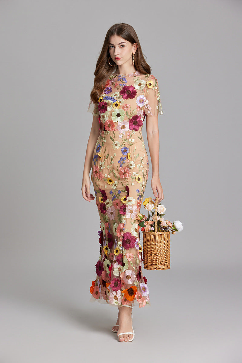 Women’s Floral Bodycon Midi Dress Elegant Summer Style 3