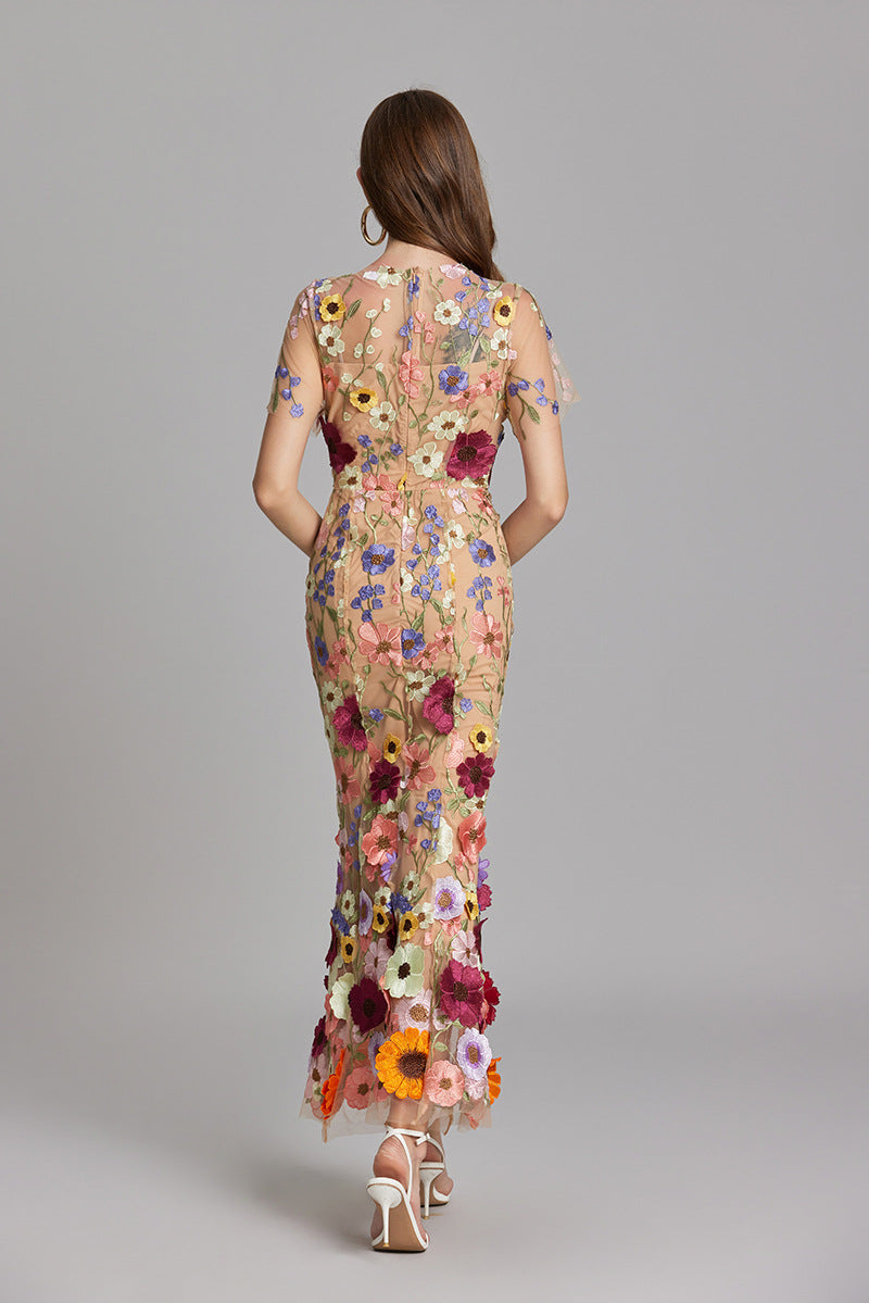 Women’s Floral Bodycon Midi Dress Elegant Summer Style 5